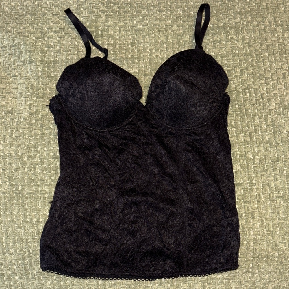 Black Lace Bustier Top
